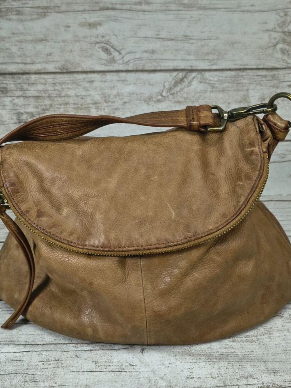 Margot Adelle Brown Leather Convertible Hobo Bag